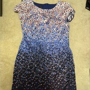 Talbots Blue Gradient Floral Midi Dress